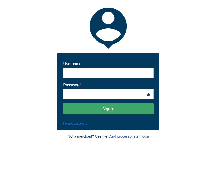 Hosted Payment Page login screen